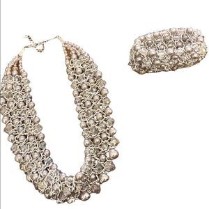 14 Inch Bib Necklace w Matching Bracelet